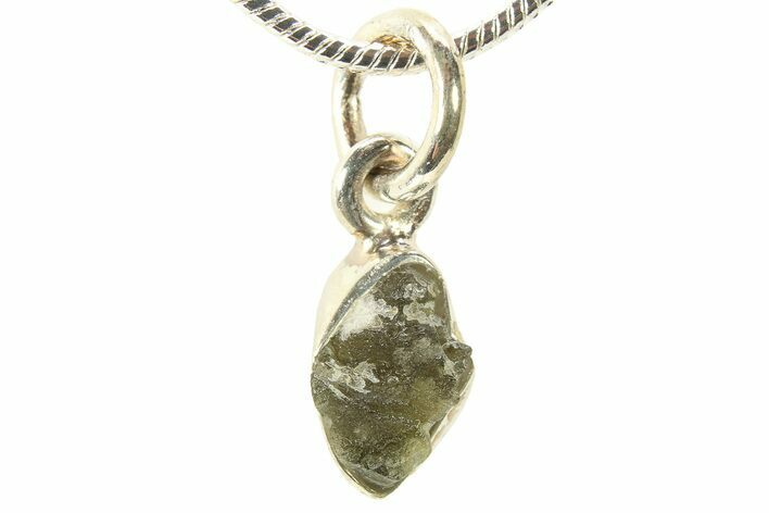 Green Moldavite Tektite Pendant ( g) - Czech Republic #278955